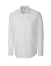 Cutter & Buck L/S Men's Epic Easy Care Mini Herringbon MCW01879 XL - WHITE - NEW