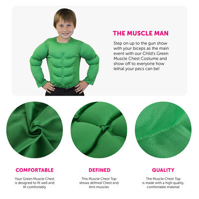 Camicia Imbottita Hulk Verde - Finto Muscolo Da Supereroe Per Adulti - Costume Carnevale