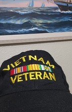 Black Vietnam Veteran Soft Military Baseball Hat Cap Adjustable 100 Acrylic