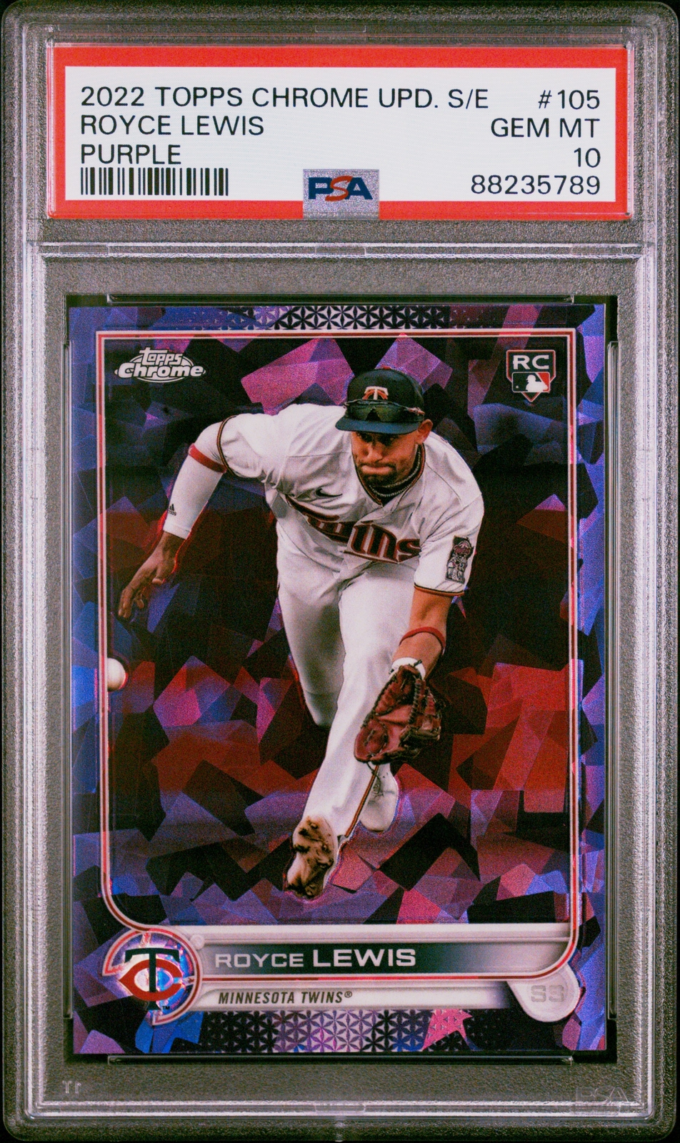 2022 Topps Chrome Update Sapphire Edition Royce Lewis #105 Purple /10 PSA 10