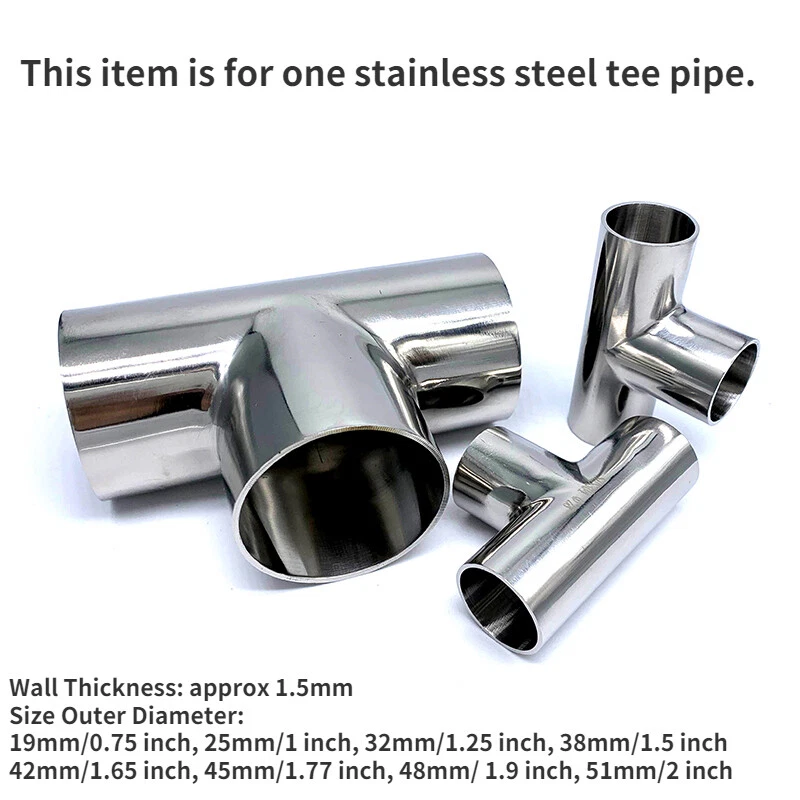1x 38/63mm Gleiches T-Stück T-Form Rohr Edelstahl T-Stück Auspuffrohr Material - Bild 1 von 4
