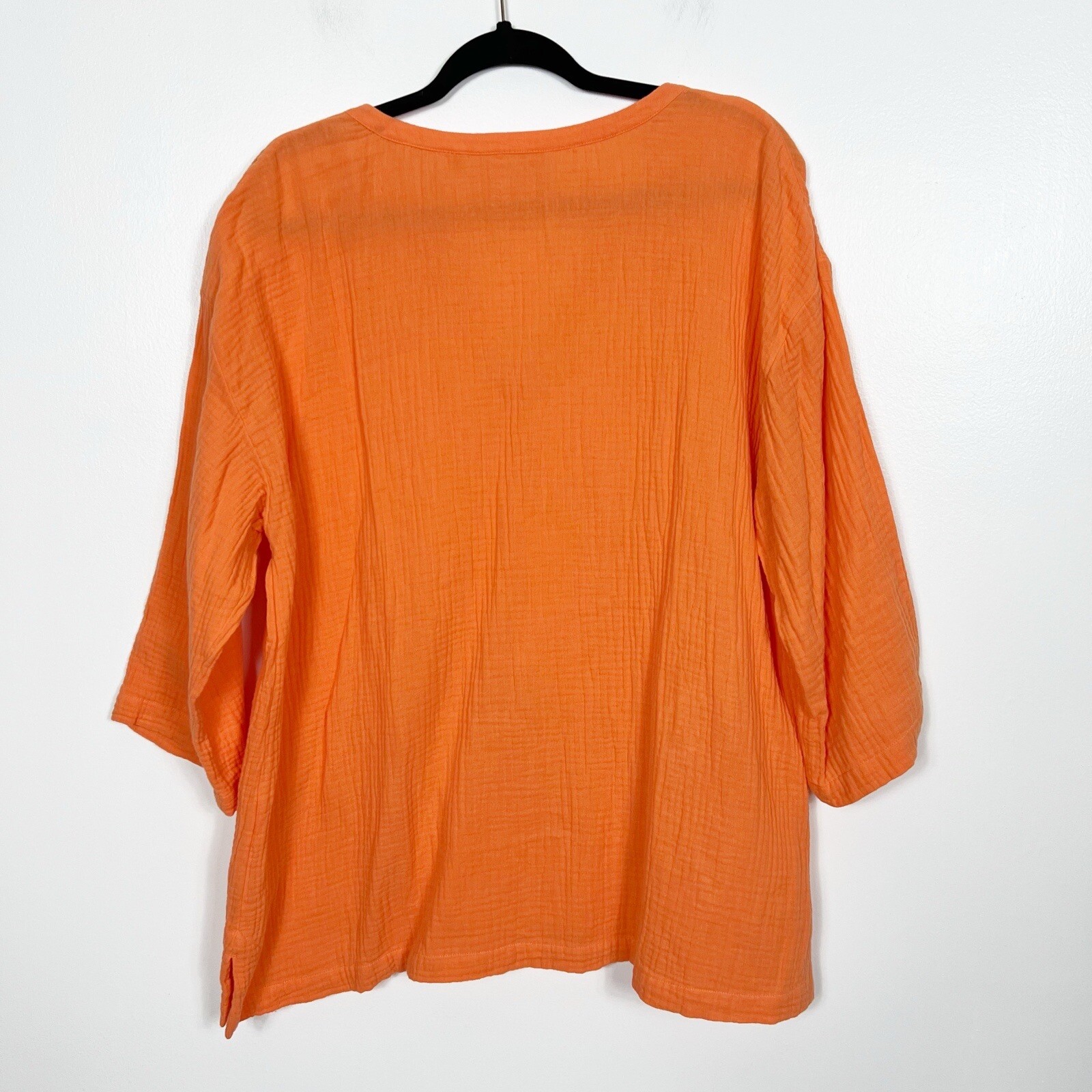 Soft Surroundings Araza Gauze Orange Shirt size large eBay