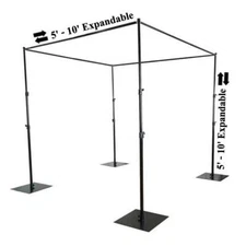 10ft x 10ft Black Adjustable BACKDROP STAND KIT Photo Background Decorations