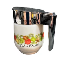 VTG Gemco Spice of Life POT A CREME Creamer with Lid Corning Ware Vegetables