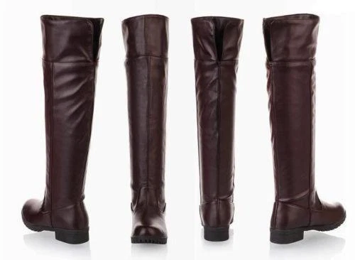 Bota de montar elástica hasta la rodilla plana unisex con disfraces de bomba negra de rendimiento para hombre Foto 3 de 4