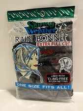 Vintage  70 New/Old STORMY WEATHER RAIN BONNET cling Free Visor Nylon Net Hat