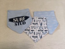 Set of 3 Surfer Cloth Bibs By Mini Muffin