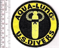 SCUBA Diving USA US Divers Aqua-Lung 1960 & 70's Patch Black on NO TARIFF