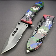 8.5”Joker Tactical Spring Assisted Open Blade Folding Pocket Knife Hunting Knife