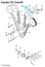 Ford Cosworth Granada 2.9 V6 24V BOA Timing chain Guide trail new 1991-1994 (34)