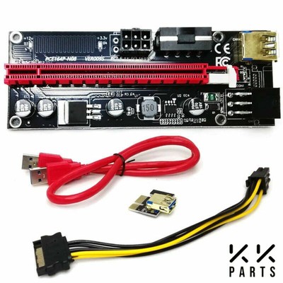 PCIe Riser Mining Karte Ver009s PCI-E Express X1 16 Express Adapter Usb 3.0 Neu