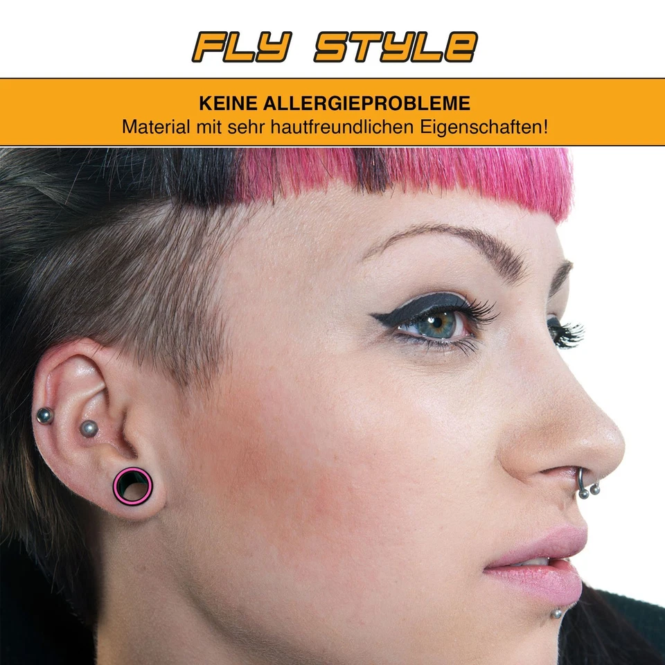 Dilatación Túnel Silicona flexible piercing plug pendientes goma caucho - Imagen 3 de 4