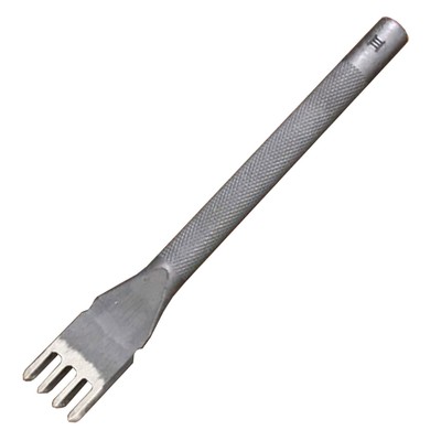 Oka Diagonal Hole Punch III French Style 4 Prong Leathercraft Stitching Chisel 4
