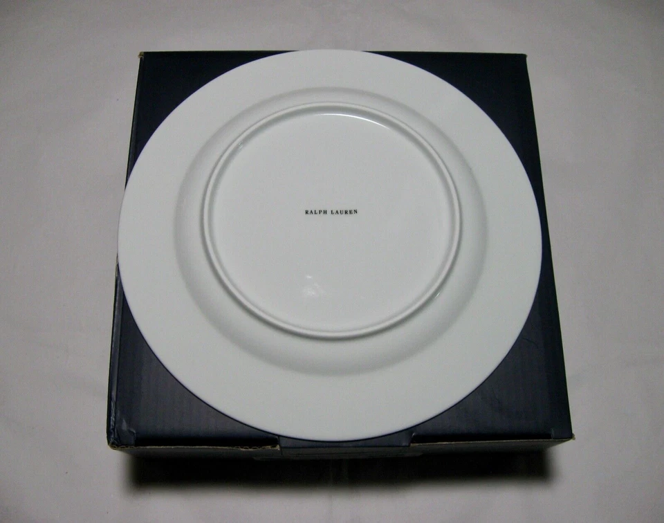 Juego de platos de postre Ralph Lauren Wexford/4 porcelana - adorno dorado 24K firmado ¡NUEVO! Foto 3 de 4