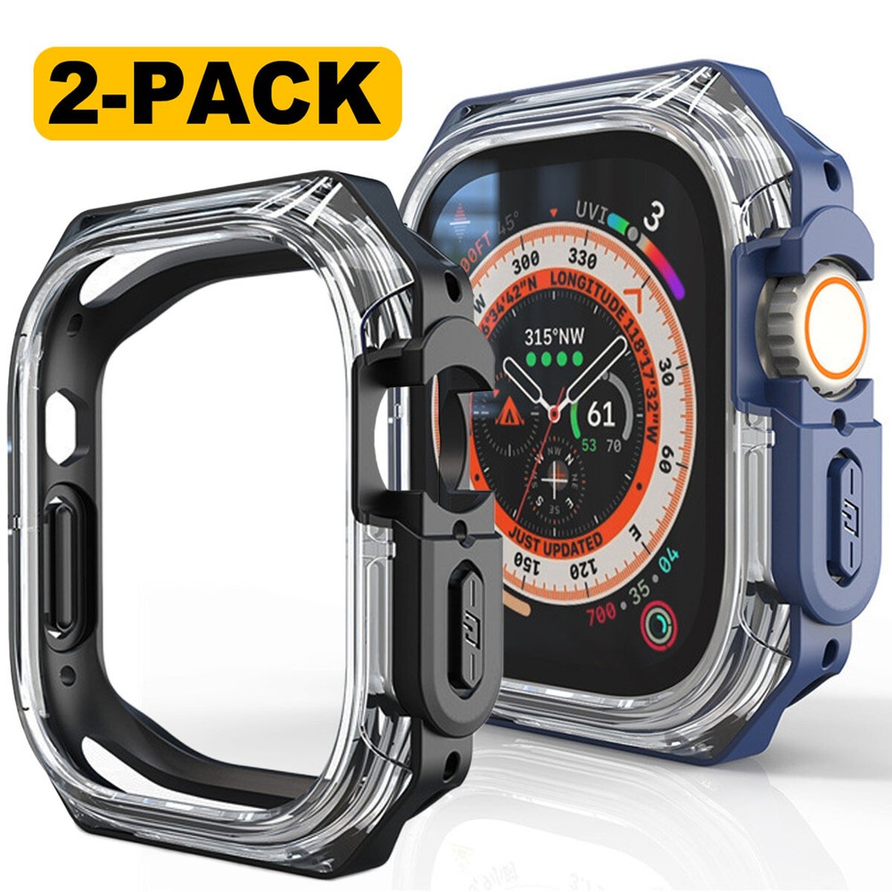 2-Pack Bumper Armor Protective Case For Apple Watch Ultra 49mm 10 9 8 6 46/45mm