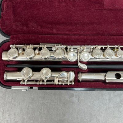 Yamaha Flute YFL-411 II YFL411II E mechanism Silver w/ Hard case