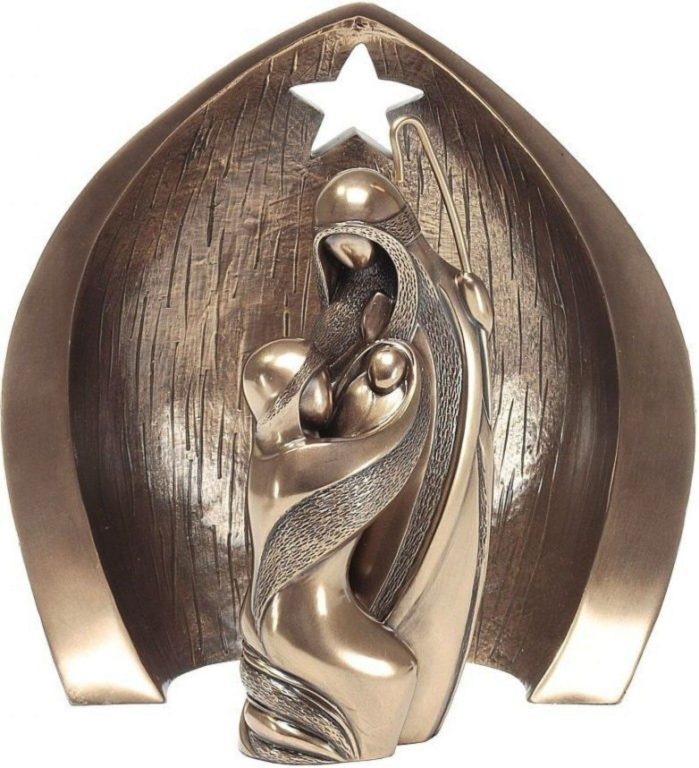 The Holy Family Crib Nativity Bronze Figurine