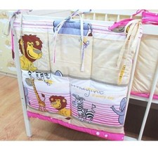 Baby Cot Tidy Hanging Organiser Safari 60x60cm 5 Pockets