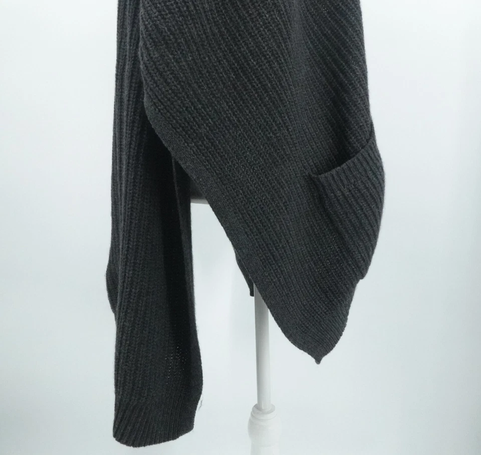 Suéter Banana Republic Gris Medio Lana Cachemira Tejido Imitación Piel Cárdigan Capa Foto 4 de 4