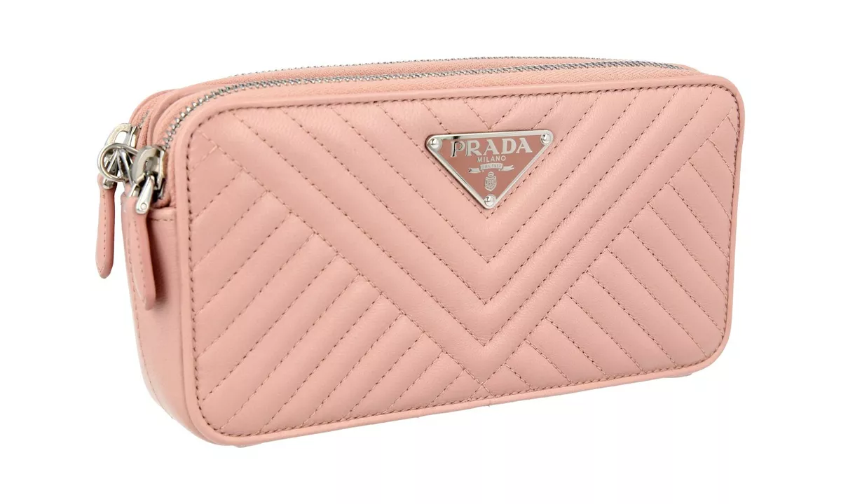 AUTH LUXURY PRADA DIAGRAMME SHOULDER BAG HANDBAG 1DH010 LEATHER
