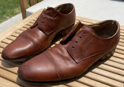 ALDO Mens 13 Brown Leather Dress Shoes Cap Toe Oxford No Laces | eBay