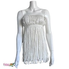 asos Strapless Sequin Bubble Dress Cream Women US Size 2