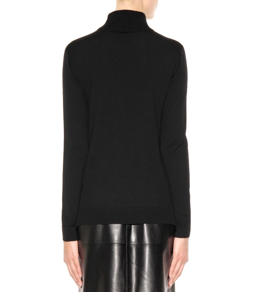 Suéter negro cuello alto lana y piel adornado FENDI Creatures L-XL NUEVO SIN ETIQUETAS Foto 3 de 4