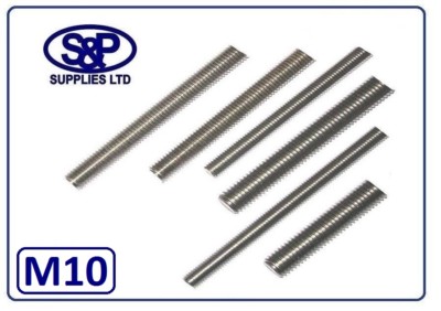 10MM (M10 10mm) A2 EDELSTAHL GEWINDESTANGE ALLGEWINDEBOLZEN 100MM BIS 350MM LANG