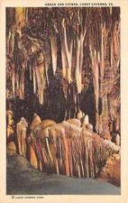 Organ and Chimes Luray Caverns Cave Virginia Vintage Linen Postcard K10