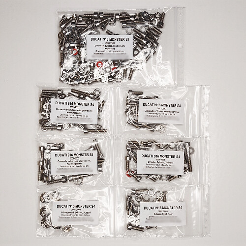 Kit vis carter moteur Ducati 916 contre la rouille avec visserie allen inox