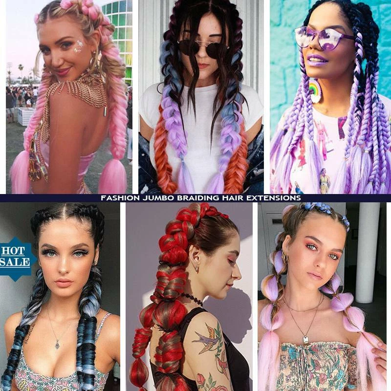 Real Thick Jumbo Braids Box Braiding Hair Extensions Fake Sew In Hair for Human - Image 2 of 4