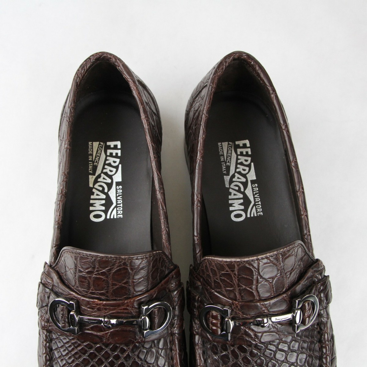 Salvatore Ferragamo Giostra 3 Dark Brown Crocodile Horsebit  display picture 3