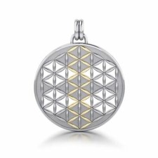 Blume Des Lebens Mandala Anhänger Peter Stone 925er Silber Symbol Schmuck NEU