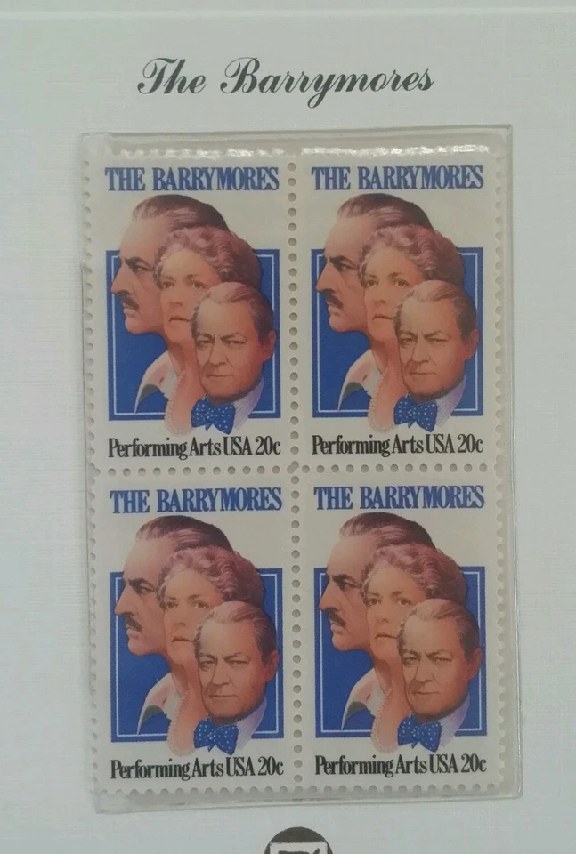 MINT US STAMPS PANEL 1982 THE BARRYMORES SCOTT # 2012 BLOCK MNH - Image 3 of 4
