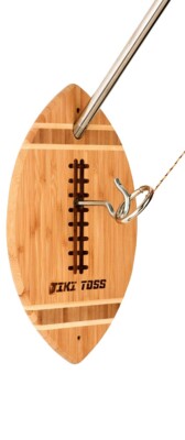 TIKI TOSS Hook and Ring Toss Game - Deluxe Football Edition - Indoor Outdoor