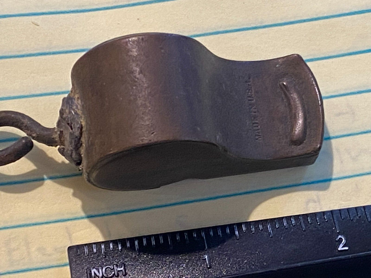 VINTAGE BRASS WHISTLE - OFFICIAL MILITARY WHISTLE - WORLD WAR II