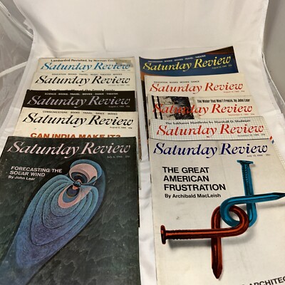 Lot Of 10 Saturday Review Magazines 1968, 1969 News Humor  Politics