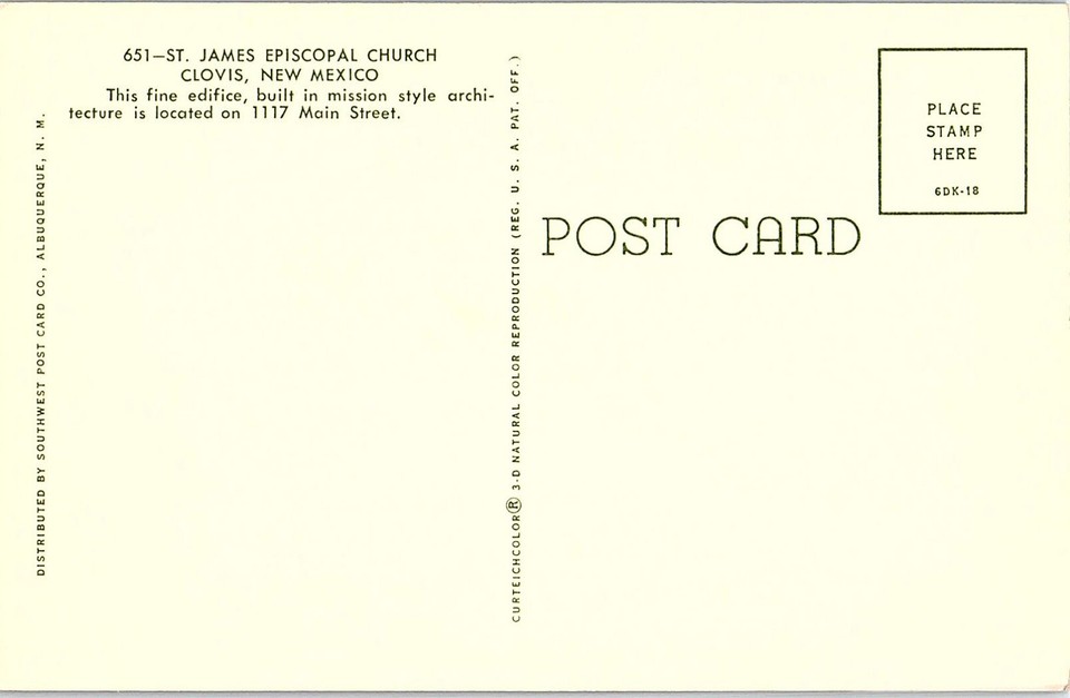 Postcard CHURCH SCENE Clovis New Mexico NM 10/19 AI0139 eBay