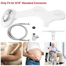 Dual Bidet Spray Fresh Water Toilet Seat Attachment Non Electric Nozzle Spray