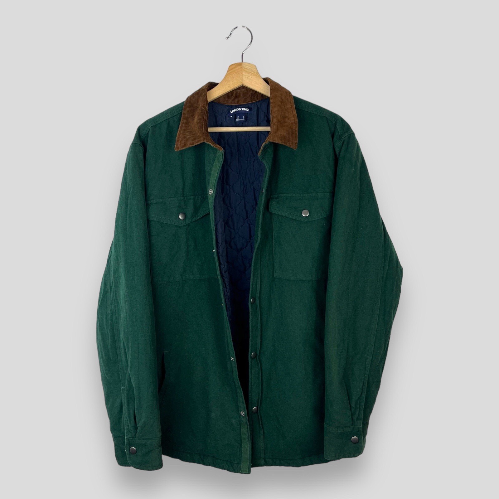 Mens Lands End Chore Jacket Barn Field Workwear Cordu… Gem