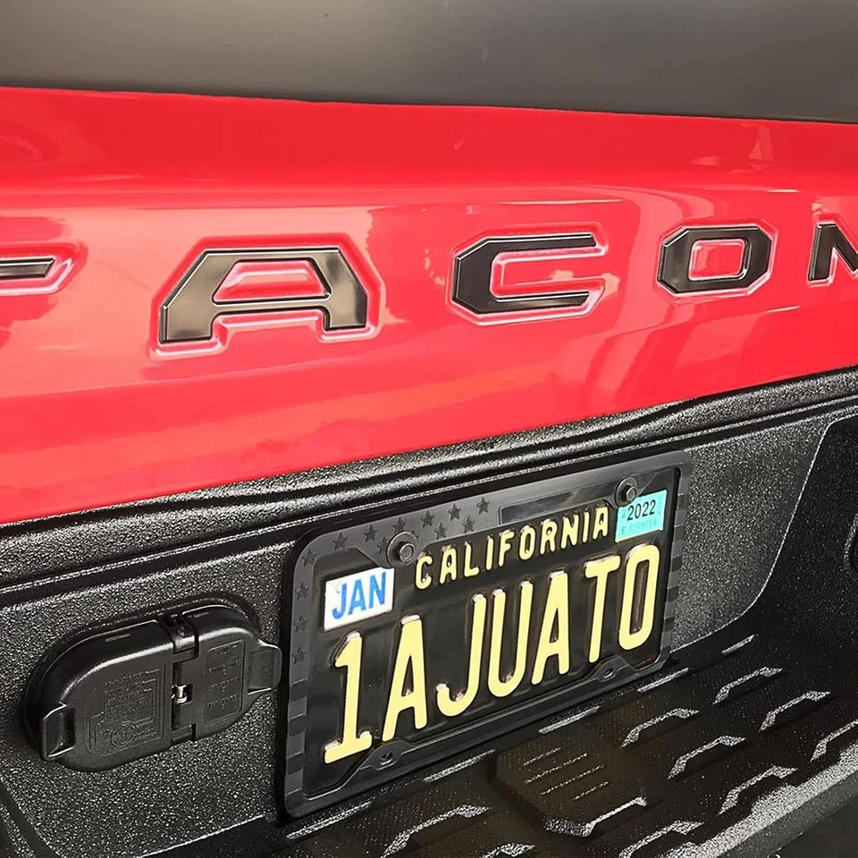 Set of2 American Flag Car Tag Cover, Silicone License Plate Frame Bracket Holder - Image 3 of 4