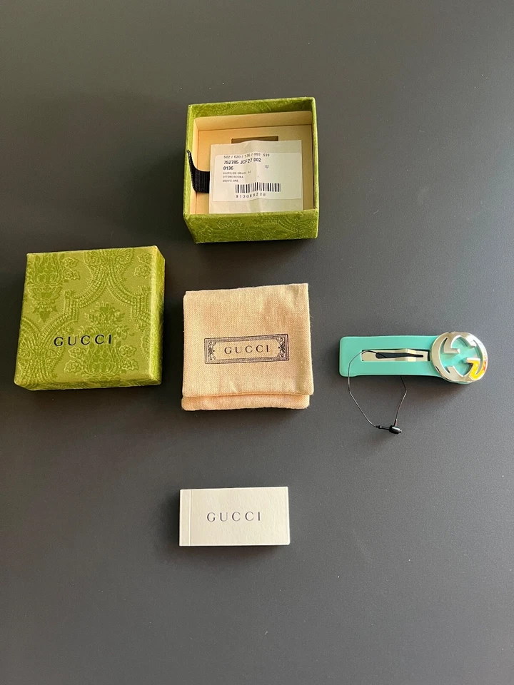 NUEVO Clip Gucci Snap Azul, Plateado Foto 3 de 4