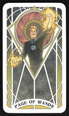 2023 Marvel Tarot Card By Lily McDonnell: The Human Torch Page of Wands