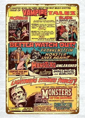 1970s comic House Ad comic Monster metal tin sign dining room wall decor