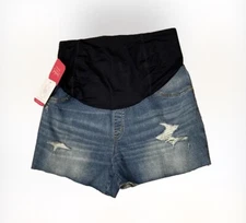 New Size 14 Maternity Jean Shorts Ingrid Isabel Women's Cut Off Panel Denim