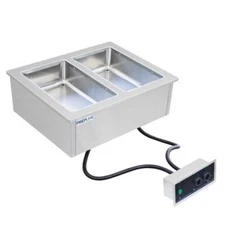 Stainless Steel Two Pan Insulated Drop-In Hot Food Well - 120V