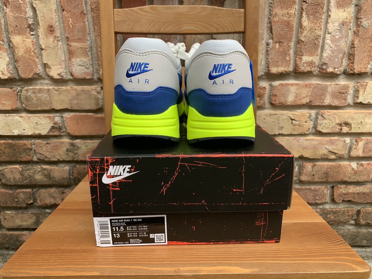 Nike Air Max 1 '86 OG 3/26 Big Bubble Men's Size 11.5 Royal