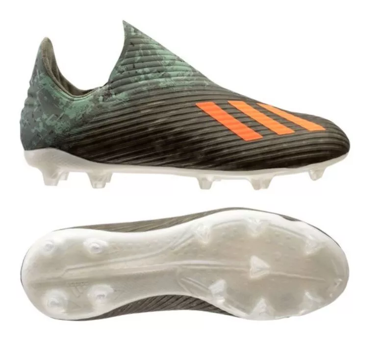 ADIDAS X 19+ FG LACELESS SOCCER CLEATS SHOES CAMO GREEN EF8744