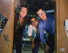 GEORGE CLOONEY BRAD PITT MATT DAMON SIGNED  AUTO OCEAN'S ELEVEN 11x14 PHOTO BAS