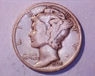 1935-S  Mercury Head Silver Dime  **129-6B